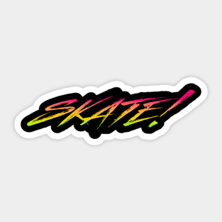 Skate! In Vibrant Gradient Colors Sticker